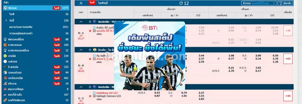 รูปแบบการเดิมพันกีฬาออนไลน์ยอดนิยมใน BTI SPORTS